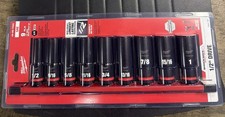 Milwaukee 49-66-7022 SHOCKWAVE 1/2" Drive SAE 6 Point Socket Set - 9PC