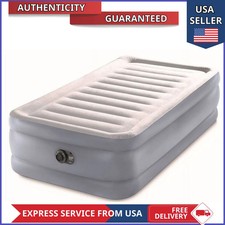 Intex 20' Twin Dura-Beam Deluxe Raised Air Bed Mattress with Built-in Pump
