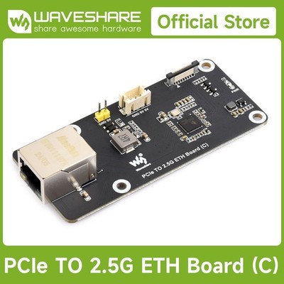 Waveshare PCIe TO 2.5G ETH Board (C) For Raspberry Pi 5 Supports Raspberry Pi OS