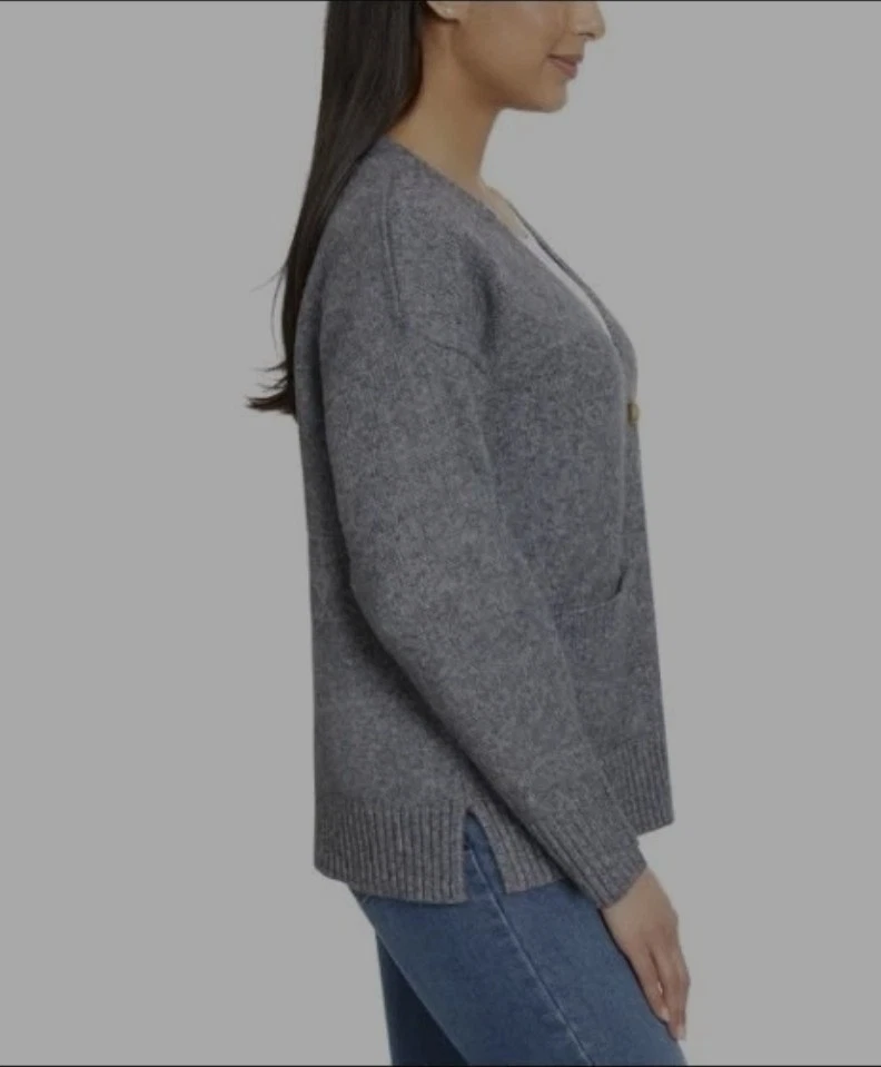 Cárdigan Ella Moss para mujer con botones delanteros, gris, L  Foto 2 de 3