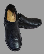 Clarks Womens Loafers 7.5M Cora Giny Black Pebbled Leather Ultimate Comfort