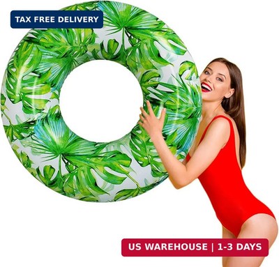 Pool Float for Adult, Inflatable Pool Float Tube, Adult Swim Ring, Water Fun Lar