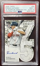 2026 Topps Series 1 Roman Anthony 75 Years of Topps Die Cut Rookie Auto /75