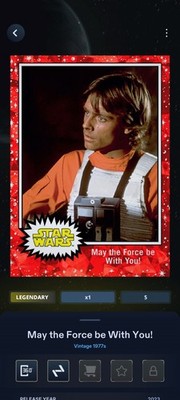 Star Wars Card Trader - Digital Legendary 1977 Sapphire Red 5cc Luke Skywalker 