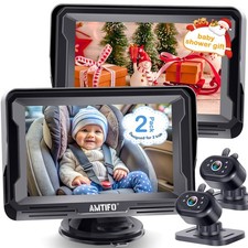 2-Pack Baby Camera for Twins - Dual Rear-Facing Baby Monitor with Night Visio...