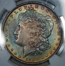 1898__MS 64__FULLY TONED, WOW__Morgan Silver Dollar__NGC, Unc Coin