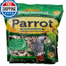 Sweet Harvest Parrot Bird Food No Sunflower Seeds 4 Lbs Bag - Seed Mix For A