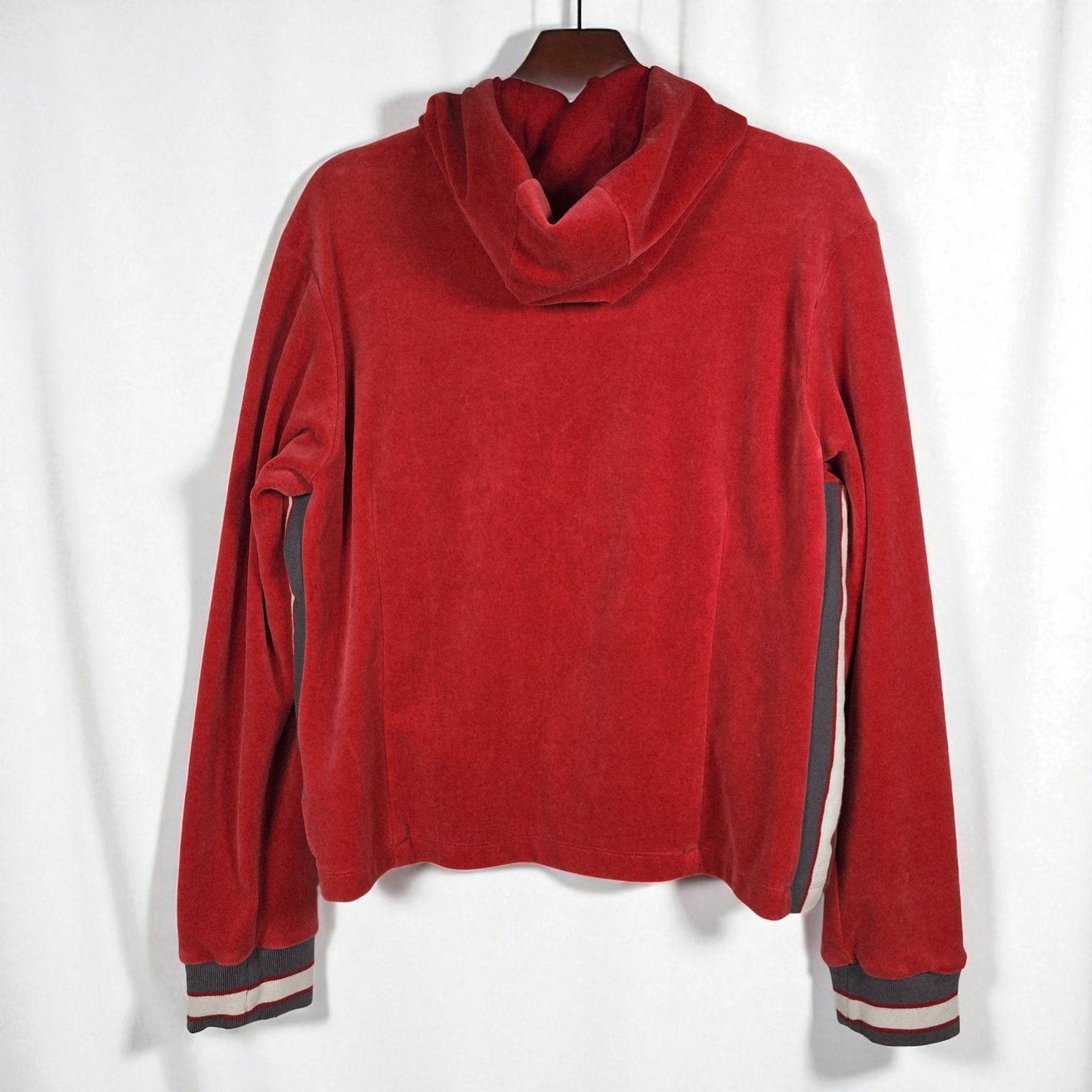 SACAI X NIKE Felpa con cappuccio e zip intera Nike Velour vintage rossa grigia bianca righe donna track jacket grande