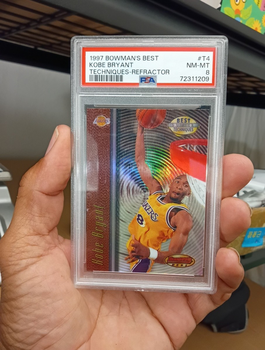 コービー・ブライアント1997 Bowman's Refractor Kobe Bryant 1997-98 Bowmans Best Techniques Refractor #T4 PSA 8 NM