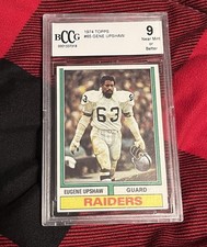 Graded 1974 Topps Eugene Gene Upshaw #65 Football Card BCCG 9!  NMNT OR BETTER