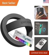 Ultra-Thin Magnetic Phone Grip Loop - Silicone Ring Holder for Magsafe, Black