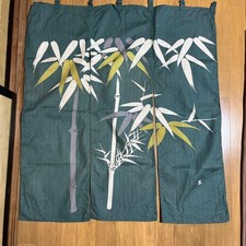 Tenda Noren giapponese vintage motivo bambù verde scuro