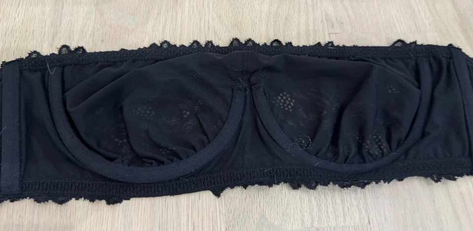 NEW Aerie Strapless Bralette Bra Black Lace Real Good 36C NWT - Image 3 of 3