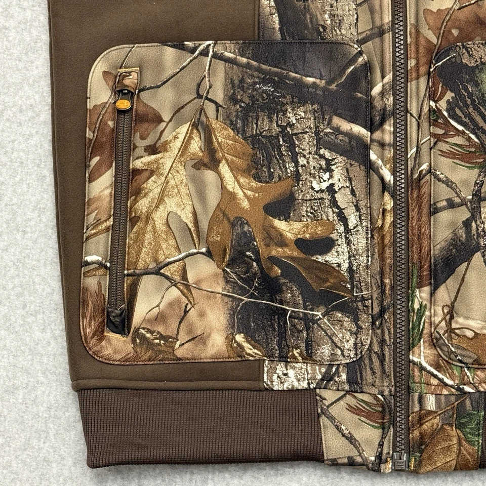 Under Armour Mens RealTree Camo Sleeveless Vest Brown Fleece Lined Size Small - Image 3 of 4