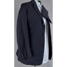 60s Connock Lockie Bespoke Navy Blue Wool 2 Pc Suit 30x30 36R London Tailored