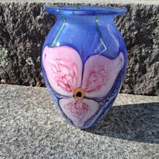 Vintage Robert Eickholt Art Glass Vase Signed Dated