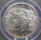 1924 "S" Peace SILVER Dollar $1 ANACS MS61 #026 Unc Uncirculated ECC&C, Inc.
