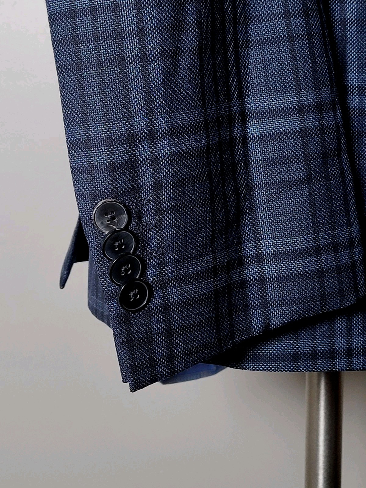NEW Hugo Boss 40R Slim Fit Blue Black Glen plaid 2pc Suit Jacket W34 X L29 Pants image 2