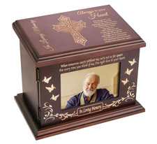 Cremation Memorial Urns for Human Ashes Adult Male Female Urns Box XL - Walnut