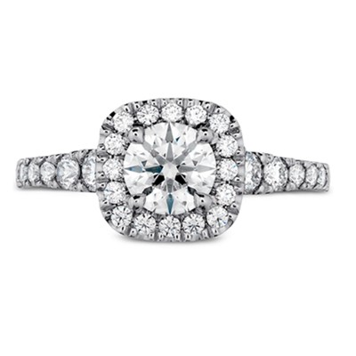 14K White Gold Round Cut Lab Created Diamond Charm Ring for Women 1.1 Carat