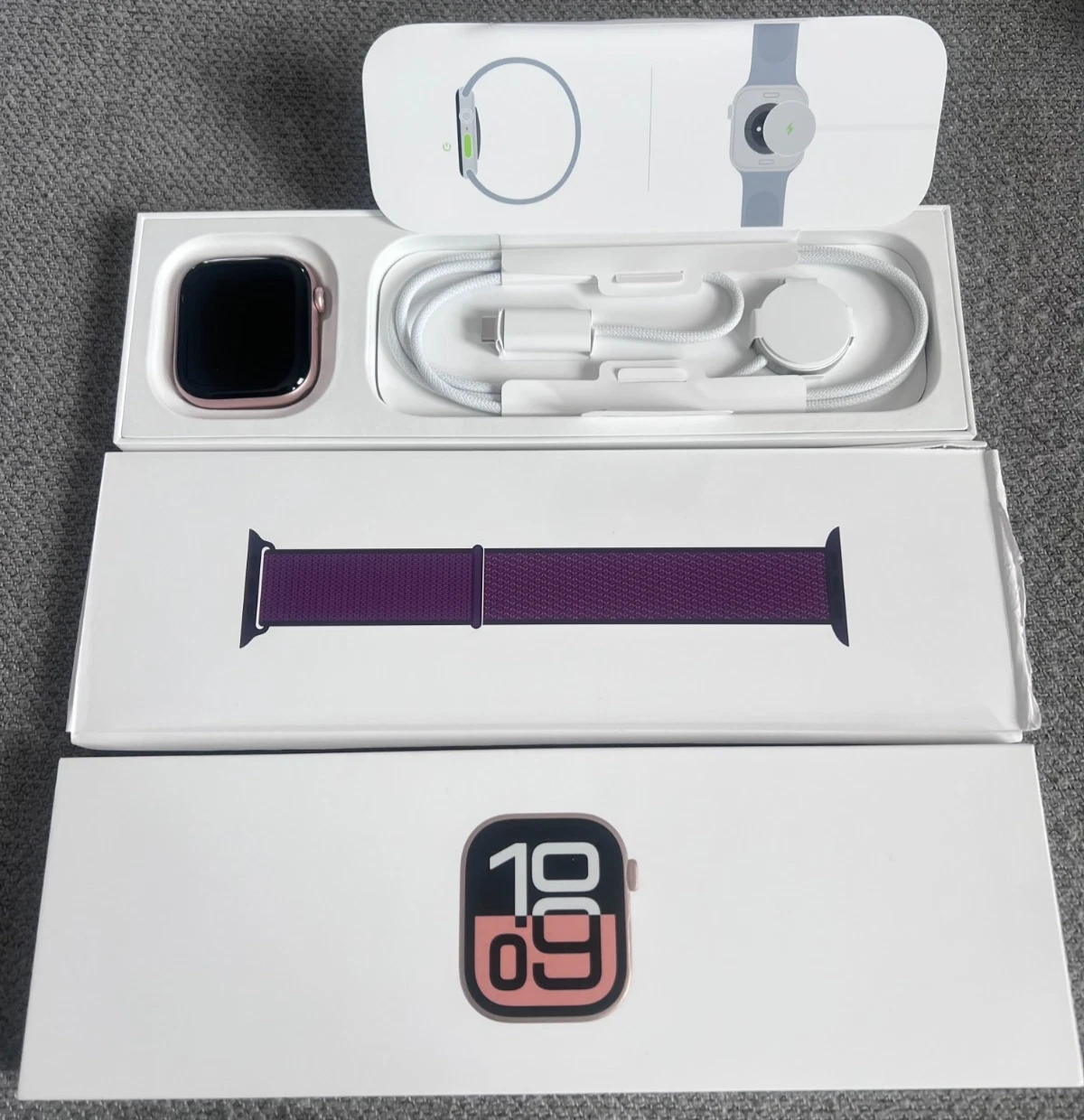 Apple Watch Series 10 46mm GPS Rose Gold Case Plum Loop MWWV3LW/A