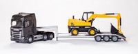 Emek, Scania S 6X4 Schwarz Mit 3-Achs-GeräTeträGer Und Lannen Bagger, 1/25, E...