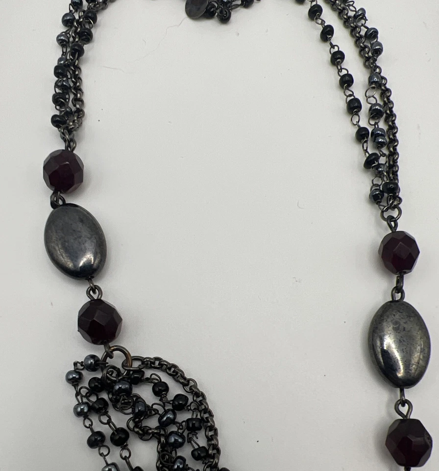 Lote De 5 Collares Goth Whimsygoth Victoriano Dark Academia Tonos Vino Y2k Años 90 Foto 3 de 4