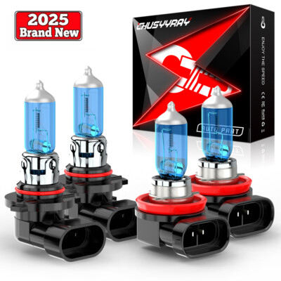 For Suburban Tahoe 2007-2014 4X 9005+H11 Halogen Headlight Bulbs Kit Hi/Lo Beam