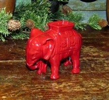 Antique Vtg A C Williams Cast Iron Circus Small Elephant with Howdah Penny Bank