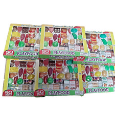  6  50 Piece Sets of Playfood Hamburger,Juice,Hot Dogs,French Fries Etc.