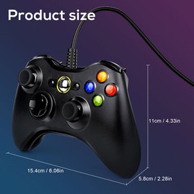 For Microsoft Xbox 360 Wired USB Game Controller PC Windows 11/10/8/7/XP Gamepad