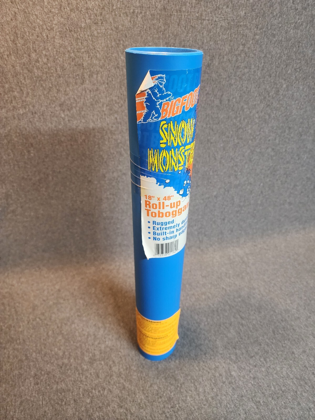 Vintage Big Foot Snow Monster Plastic Roll up Toboggan Sled USA Kmart