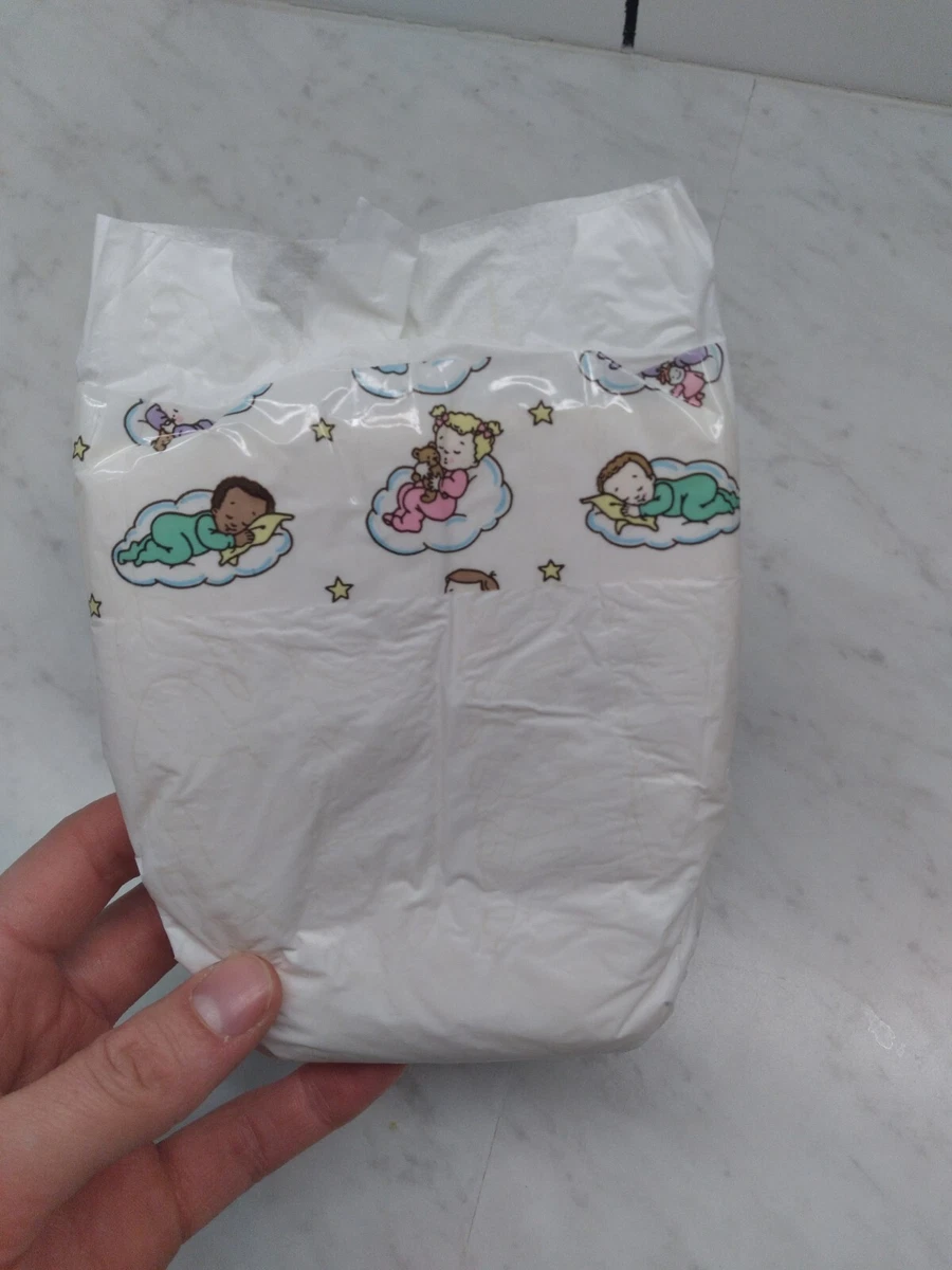 Pampers 1993 Vintage Plastic Diaper Babies On Clouds