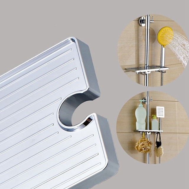 Bathroom Pole Shelf Shower Storage Caddy Rack Organiser Tray Holder for