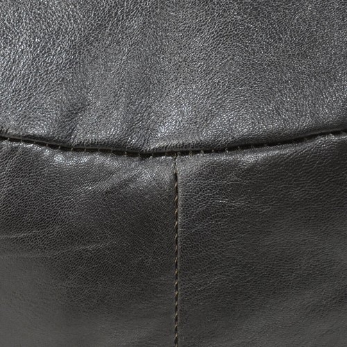 BBH HOMES HANDMADE ECO-FRIENDLY ROUND SHAPED STUFFED BUFFALO LEATHER CHOCO BROWN - Picture 7 of 8