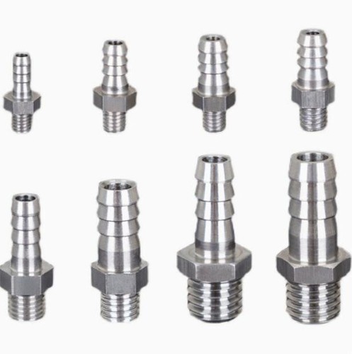 Stainless Steel Male Thread Barb Hose Tail Pagoda Joint Pipe Fitting Connectors - Picture 6 of 48