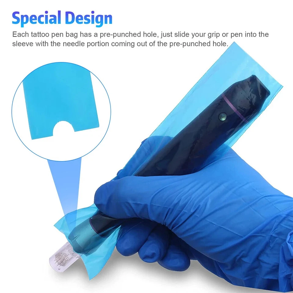 50/100 piezas Cartucho de tatuaje Filtro Pluma Clip Mangas Bolsas Cubiertas de cable desechables  Foto 3 de 4
