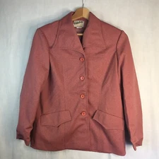 Pink Black Heather Shirt Jacket Size L Golden Bridge Best Wash & Wear Vintage