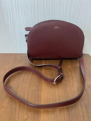 Apc Mini Raffia Apc Half Moon Bag Red Demi-Lune Shoulder Handbag