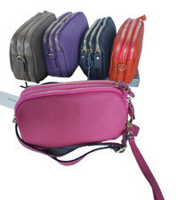 pochette VERA PELLE tre zip scomparti tracolla portatelefono a mano trousse