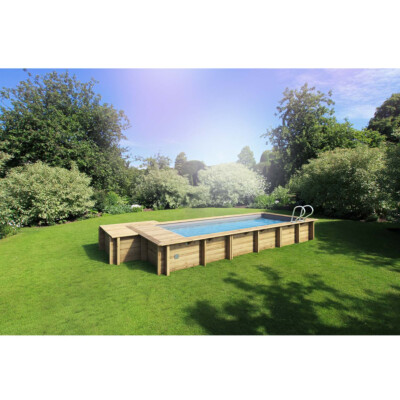 Holzpool Urban 600 x 250 x 133 cm Filteranlage, Abdeckung, Technikschacht