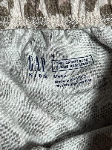 NWT GAP 2 Pc Pajamas PJ Set Girls Size 4 100% Recycled Polyester Cheetah Print - Picture 8 of 10