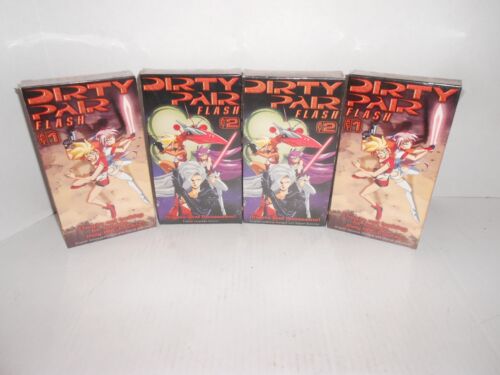 Dirty Pair Flash Act 1 & Act 2-- English Dubbed VHS Anime-Sealed Tapes=Lot of 4