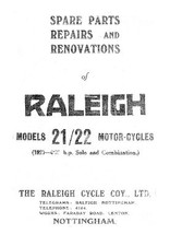 (0911) 1927 Raleigh Model 21/22 4,98cv ricambi, riparazioni e ristrutturazioni	