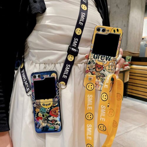 For Samsung Galaxy Z Flip 5/4/3 Luxury Carry Crossbody Shoulder Strap TPU Case - Picture 9 of 20