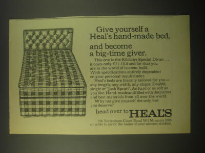 1966 Heal's Kilclaire Special Divan Bed Ad - Give yourself a Heal's