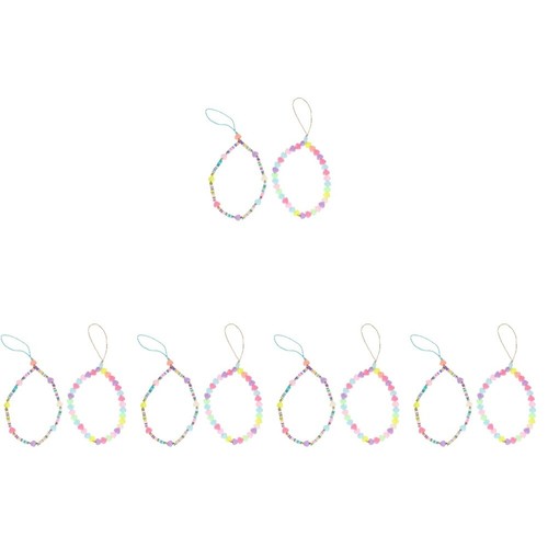 Set of 5 Colorful Cell Phone Lanyard Charms Beaded Strap - Zdjęcie 6 z 12