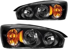 Black 2004 2005 2006 2007 2008 Chevy Malibu Headlights Headlamp 04-08 Left+Right