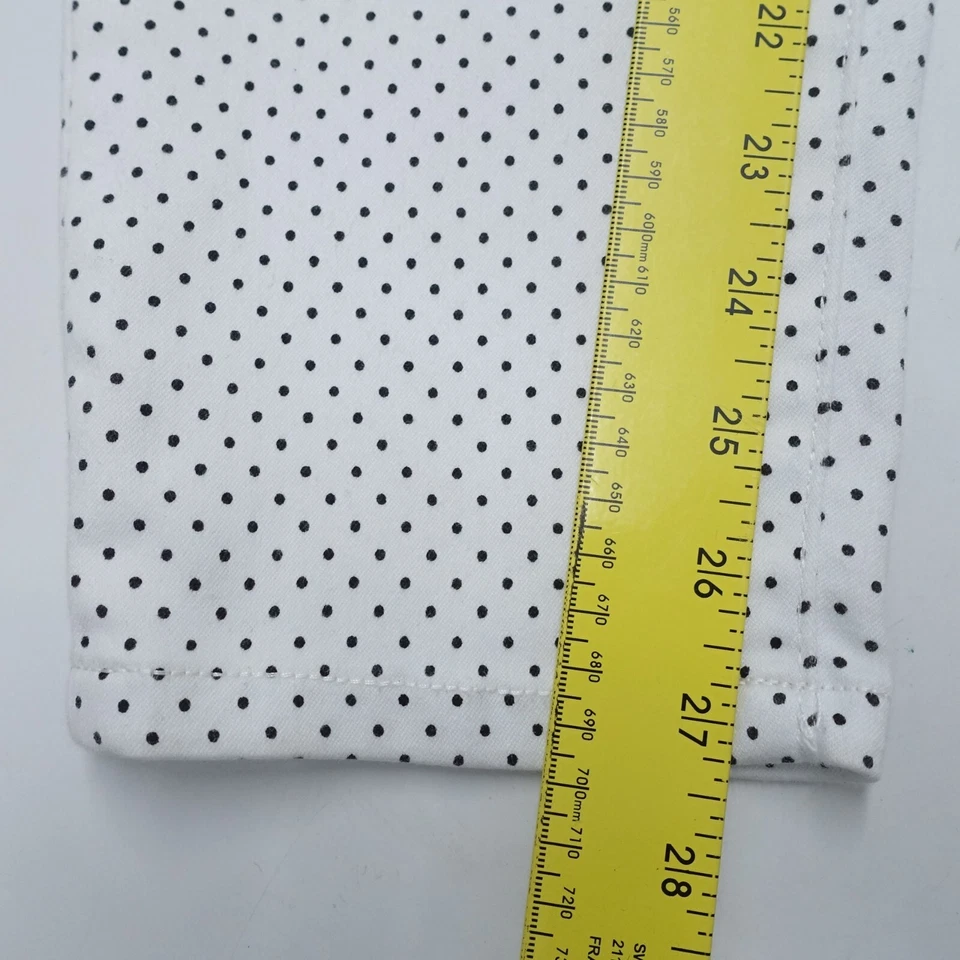 Pantalones de mezclilla Andrea Jovine para mujer 8 blancos a lunares elásticos pierna recta clásicos Foto 2 de 4