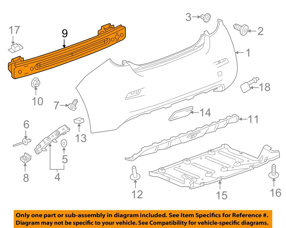 Used Rear Bumper Assembly Rear fits: 2015 Chevrolet Spark electric model EV Rear - Image 3 of 4